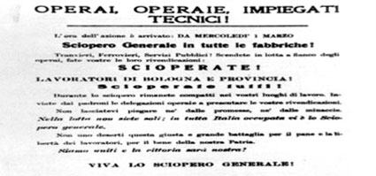 Volantino per lo sciopero del marzo 1944 Volantino per lo sciopero del marzo 1944